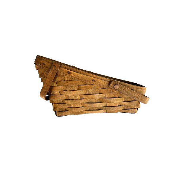 Vintage Signed 1984 Longaberger Sleigh Vegetable Fruit Basket Large 2 Handles - Picture 5 of 11